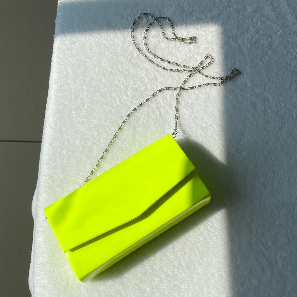 Crossbody neon clutch